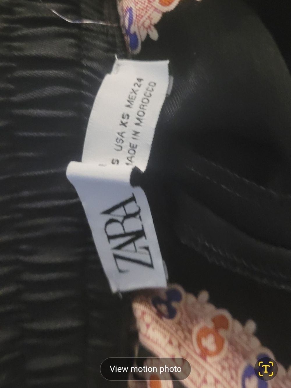 Zara Black Paisley Print Satin Pants.